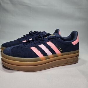 ADIDAS Gazelle Bold Womens 6.5 Navy Pink Streetwear Platform Sneakers 90s Y2k